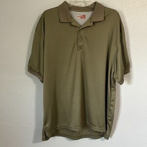 Solar Sport Mens Polo Shirt Size L Green Performance Mesh Short Sleeve Snag Flaw